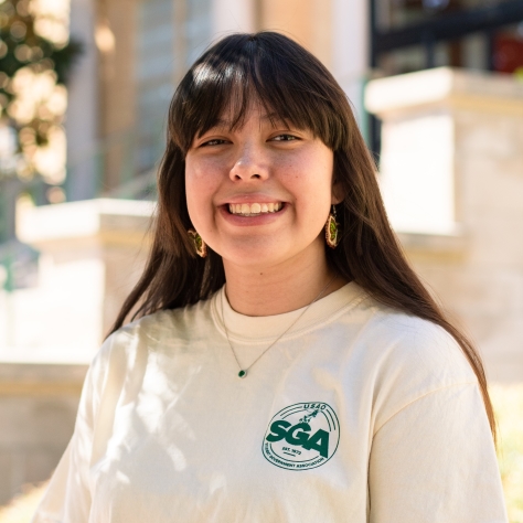 Portrait of Hayla with SGA shirt on