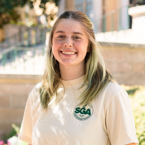 Portrait of Teagan with SGA shirt on